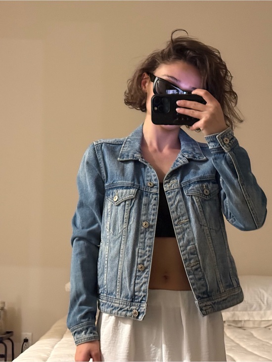 Mango Jackets & Blazers - Mango Light Blue Denim Jean Jacket